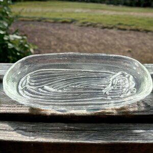 Pilgrim Glass Condiment Relish Serving Dish Tray Celery Clear Heavy Dish